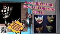 "Mascarillas para el distanciamiento social".