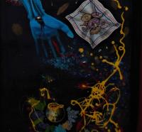 Diseccion-no.2-.-Pintura-acrilica-y-collage-con-objetos-sobre-soporte-tridimensional-de-carton.-210cm-x-40cm.-2005....